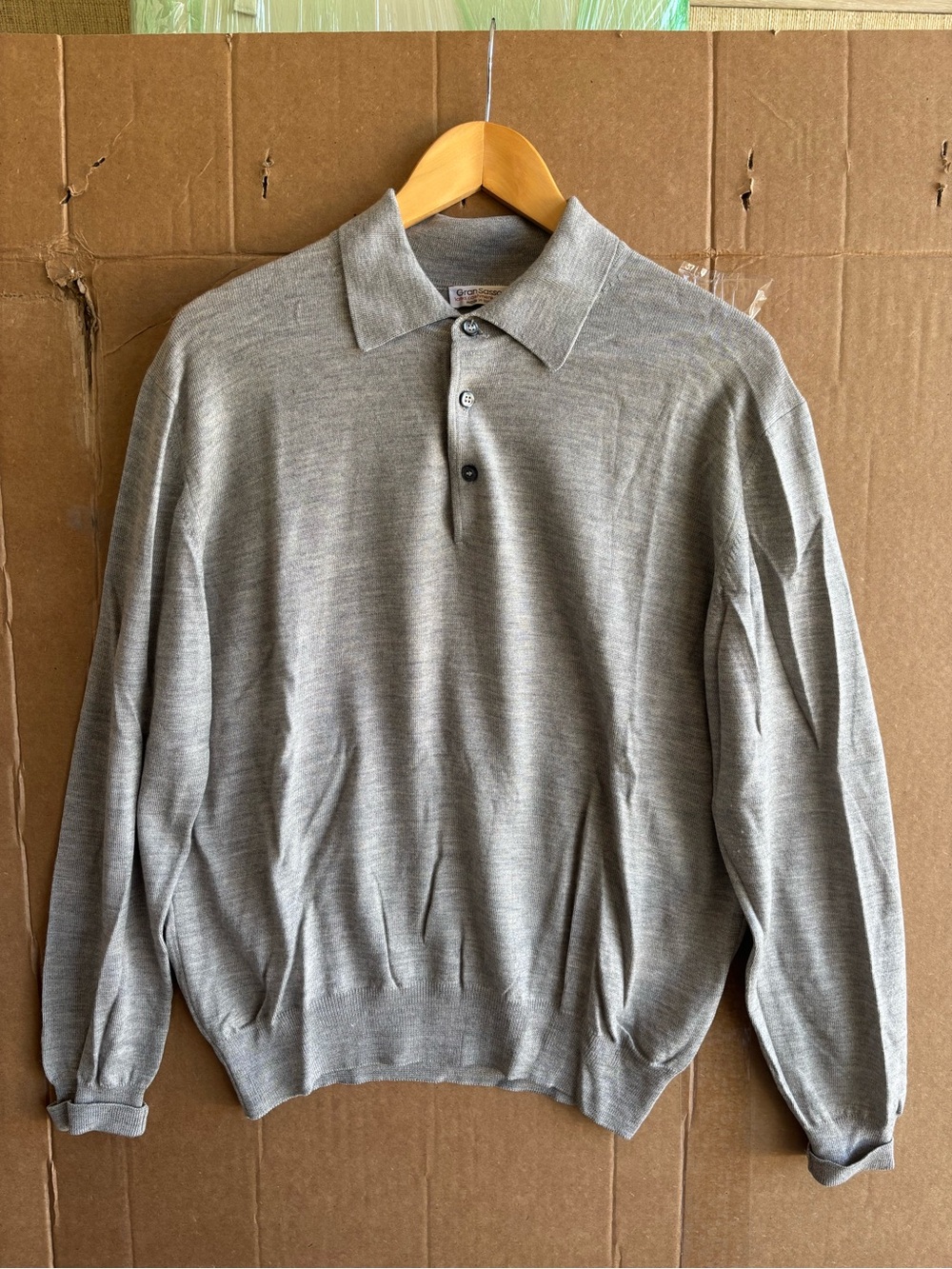 Gran Sasso Grey Polo Knit Sweater